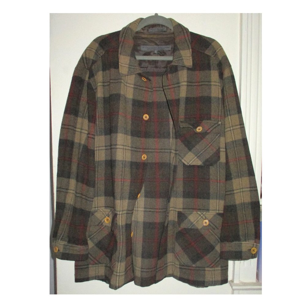 Le Collezioni Structure Plaid Shirt Jacket XL